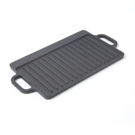 HAWOK Cast Iron Reversible Grill Rectangular Griddle 12.6x8 inch